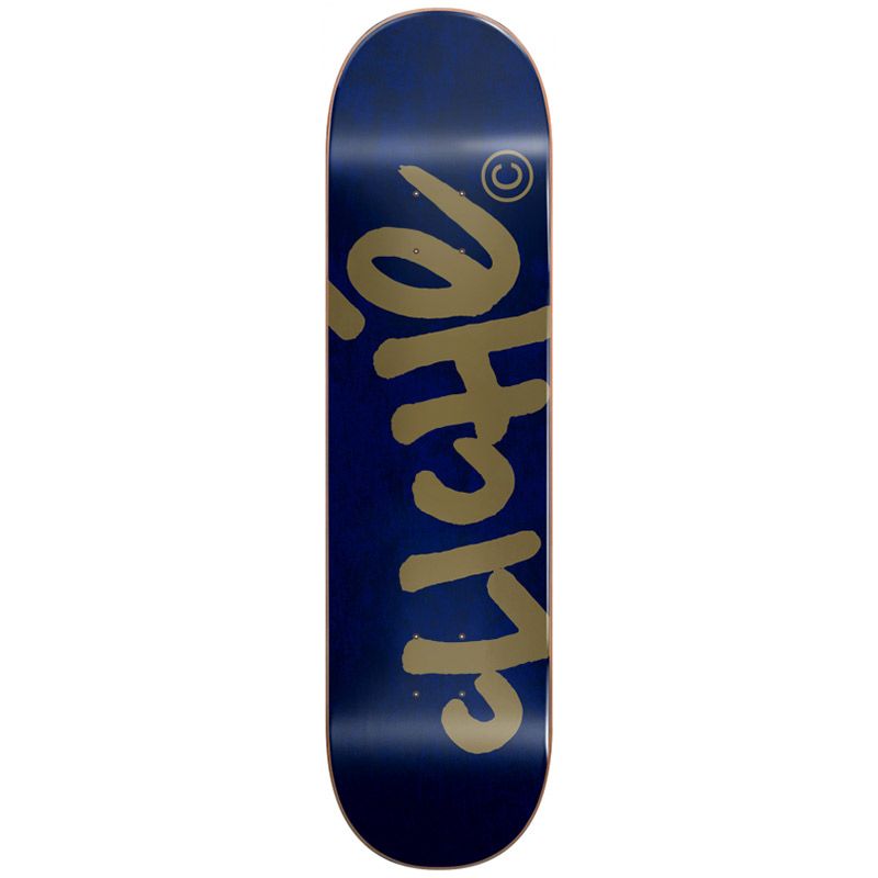 Tabla Cliché Handwritten Deck Navy Gold 8.5" | Legit Skateshop Chile