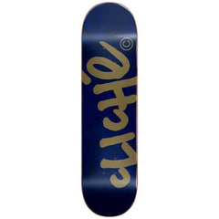 Tabla Cliché Handwritten Deck Navy Gold 8.5" | Legit Skateshop Chile