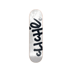 Tabla Cliché Handwritten Deck White Black 8.25" | Legit Skateshop Chile