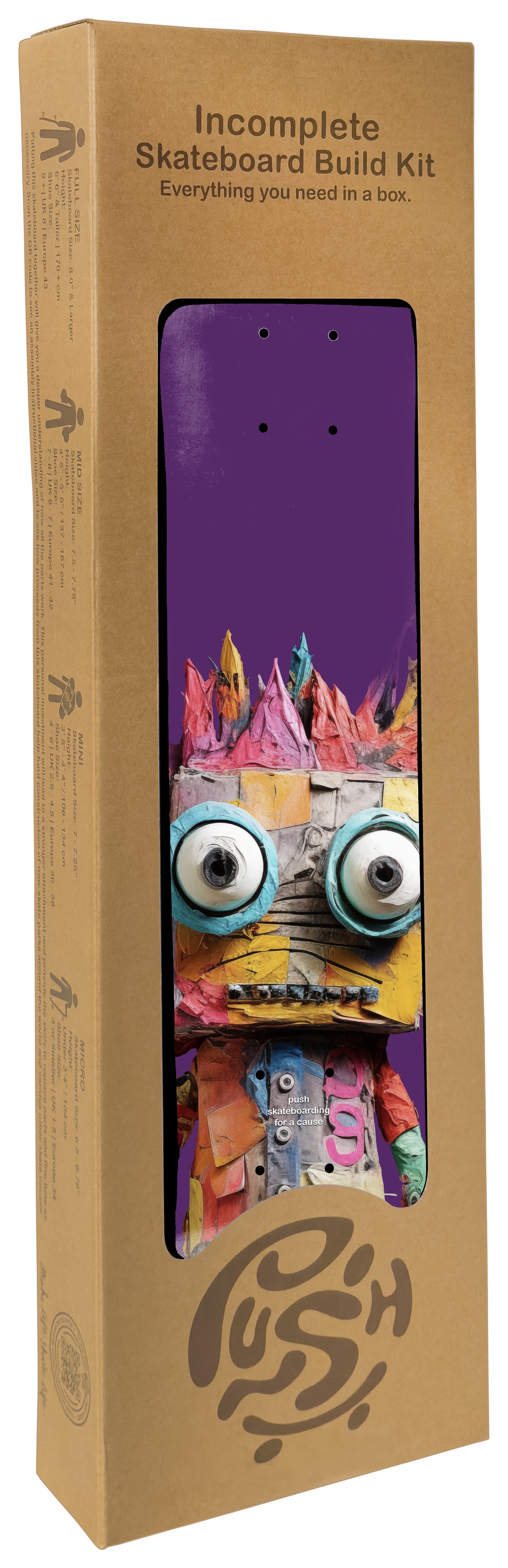 Skate Completo "Incomplete" Push Skateboarding Big Rag Doll FP 7.5"