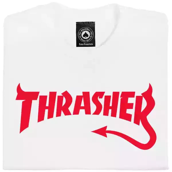 Polera Thrasher Diablo White Legit Skateshop