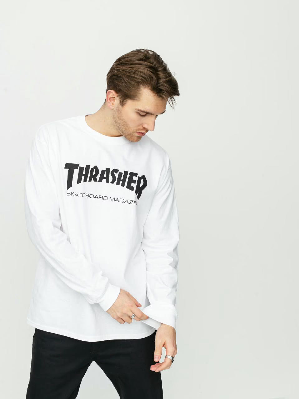 Polera manga larga Thrasher - Skate Mag White