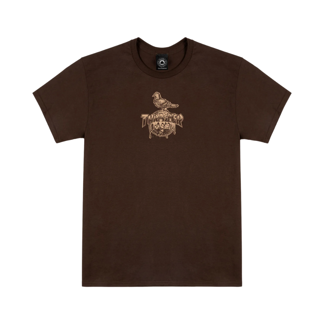 Polera Thrasher - Cover The Earth Dark Chocolate