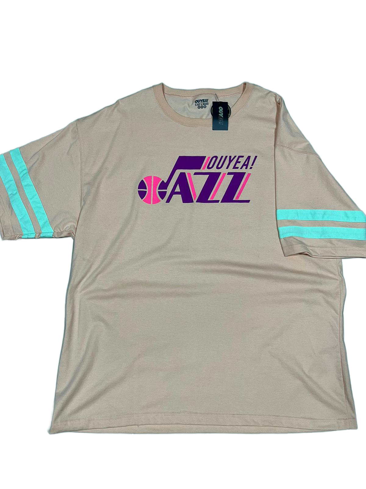 Polera ouyea Jazz salmon con celeste