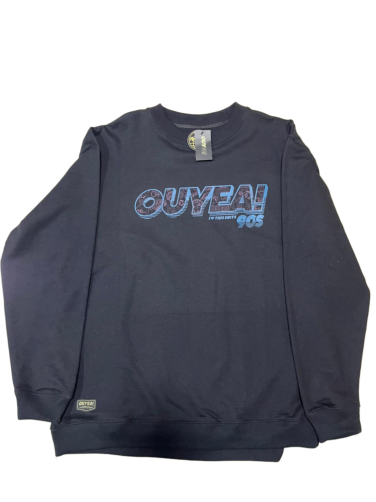 Polerón Ouyea negro logo 90s