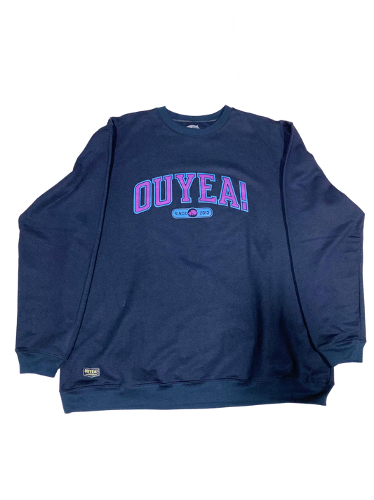 Polerón Ouyea negro logo morado