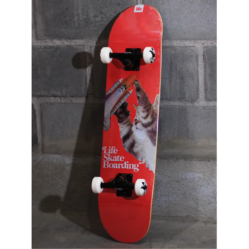 Tabla de Skate Completa Life Pro - Cat Attack 7.75"