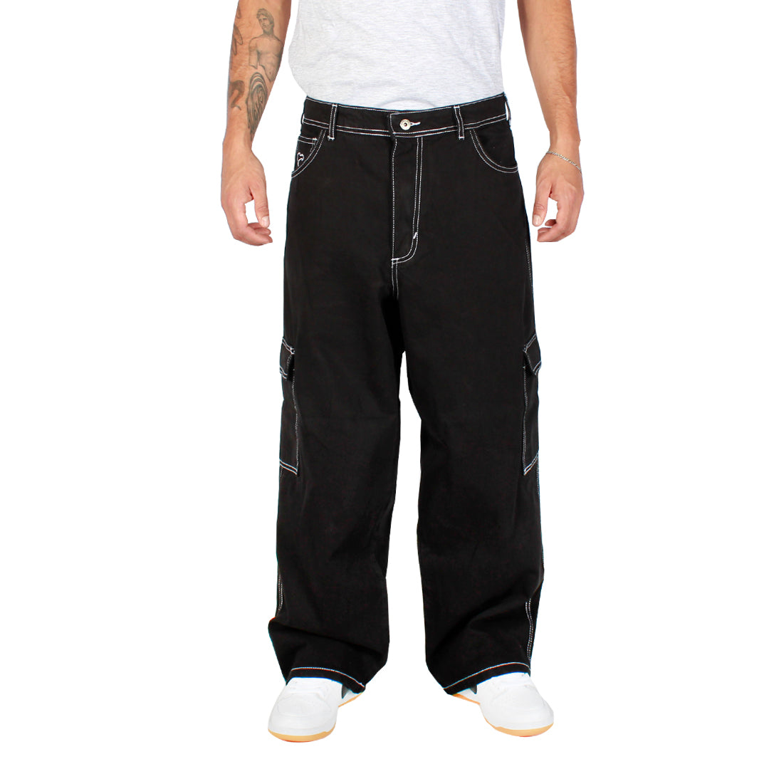 Jeans Cargo Extra Baggy Negro Contrast Old Tree