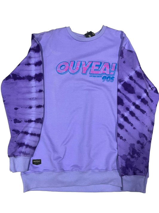 polerón ouyea morado con diseño y logo 90s