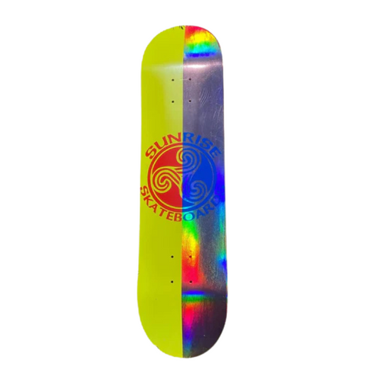 Tabla de skate Sunrise Logo foil amarillo/metalic pink 8.0x32 OG SHAPE